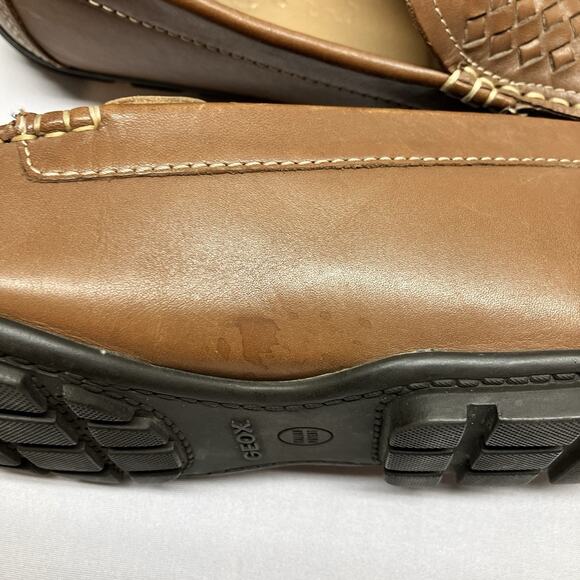 Geox Woven Driving Moccasins Loafers Brown Leather Slip On Shoe Size 44 US 11 - Picture 8 of 13